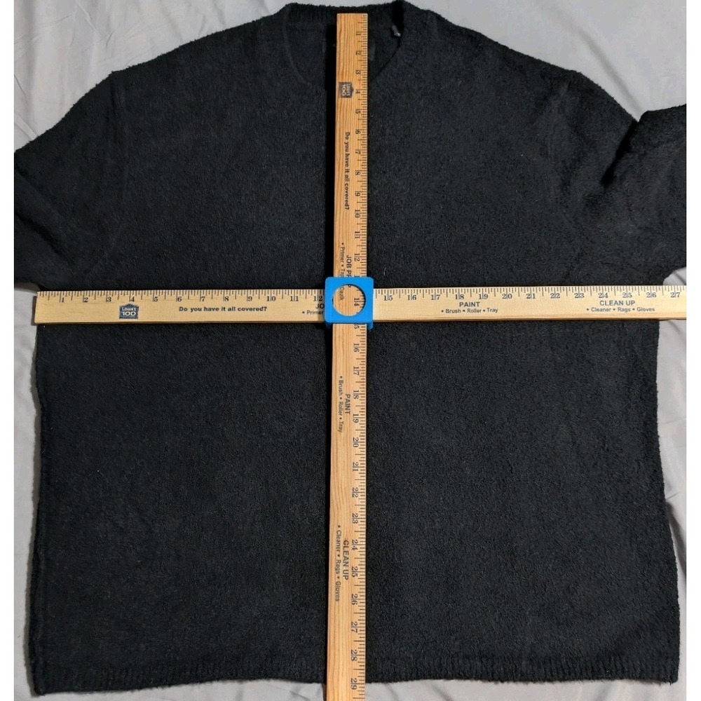AllSaints Oversized Boucle Crewneck Sweater Mens XXL Black Textured Pullover - Picture 6 of 8